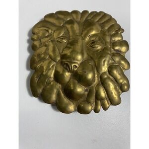 VTG 80's Studio handcraft brass belt buckle Art artesian's one-of-a-kind Lion